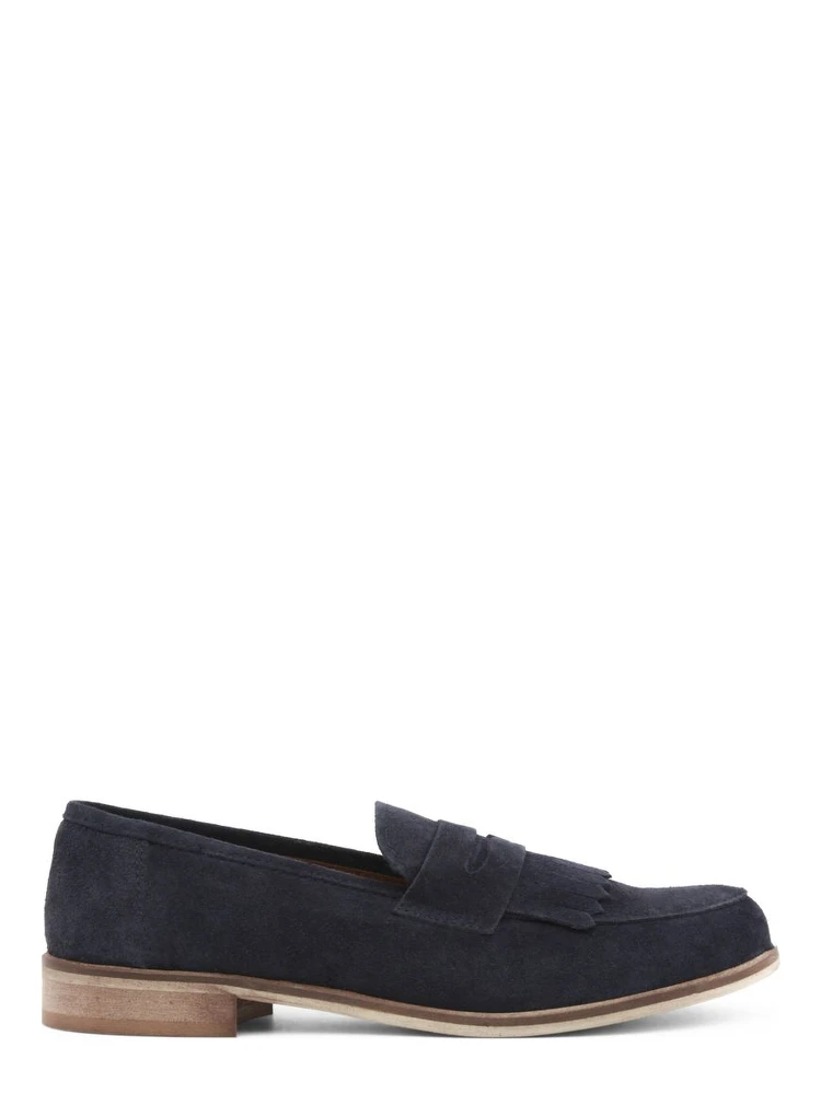 Blue Suede Leather Moccassin alternative