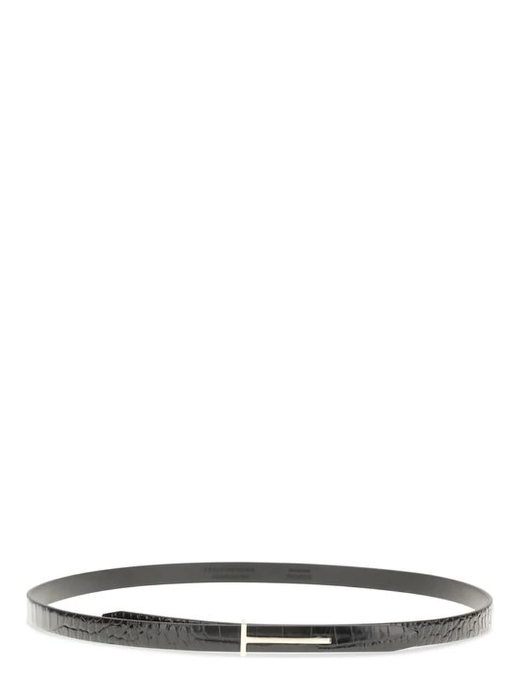 Black Leather Thin Belt alternative