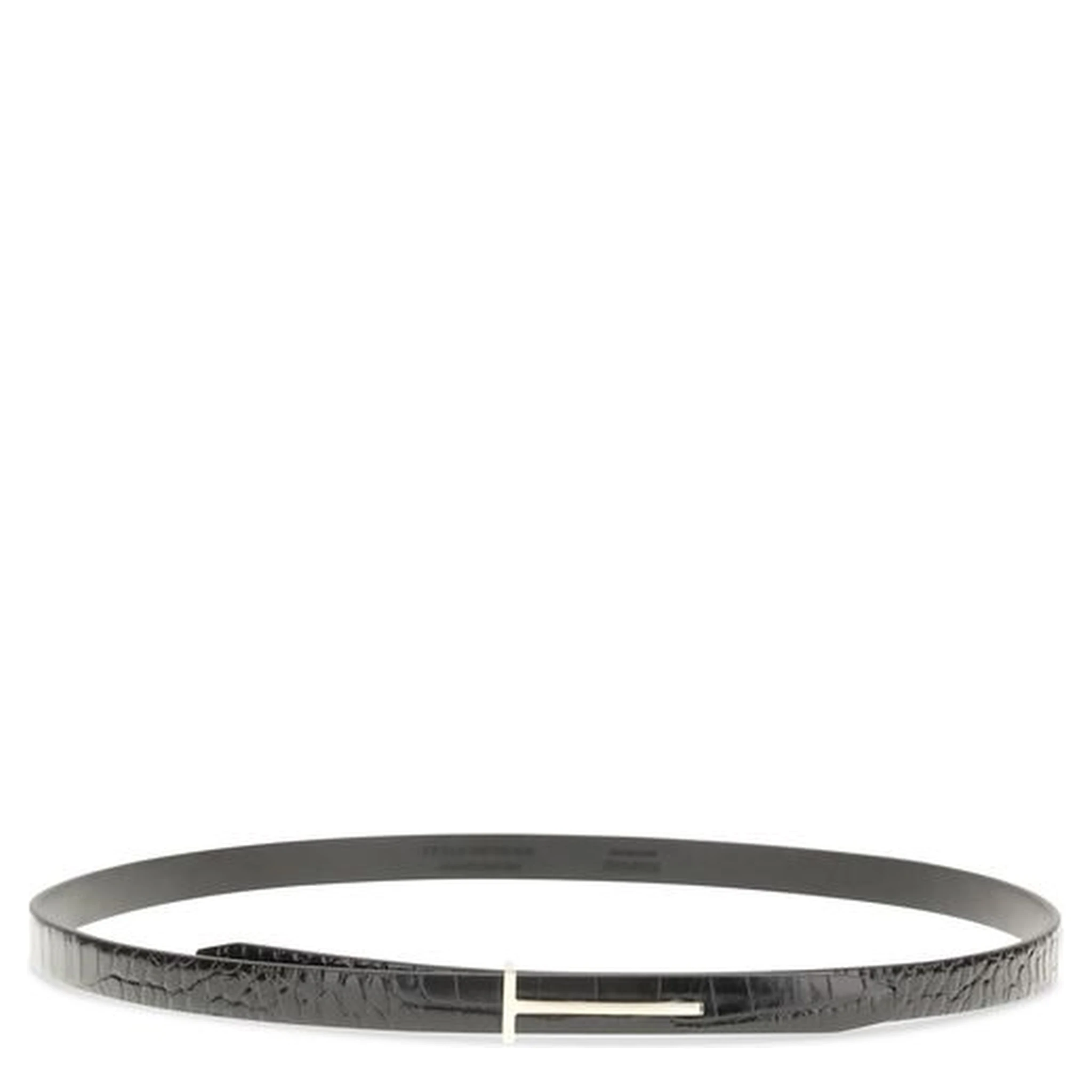 Black Leather Thin Belt