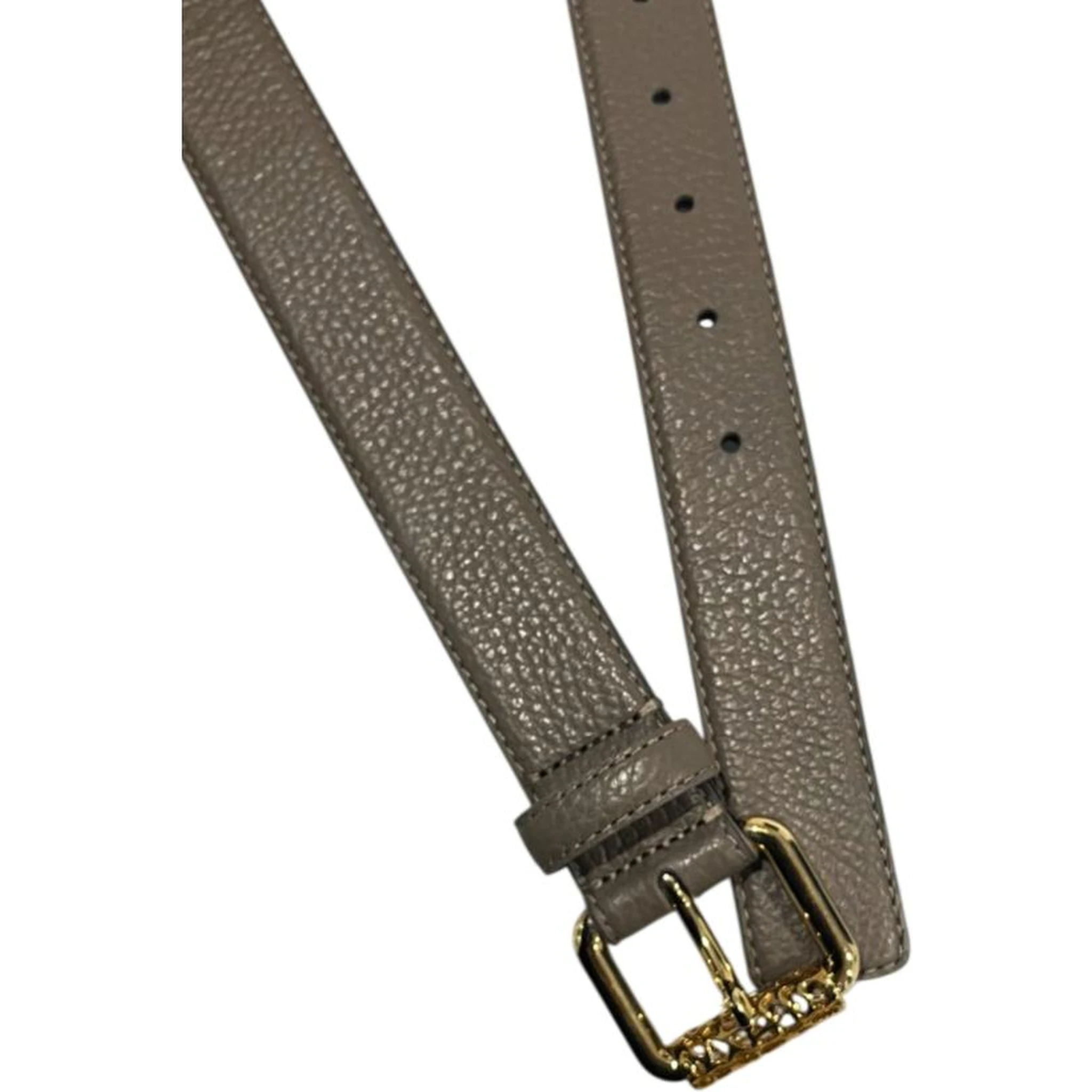 Grey Leather Women Belt