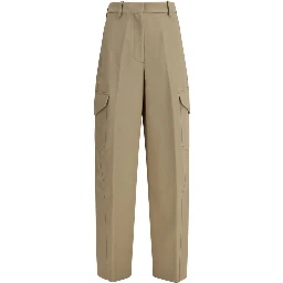 Beige Cotton Cargo Pants