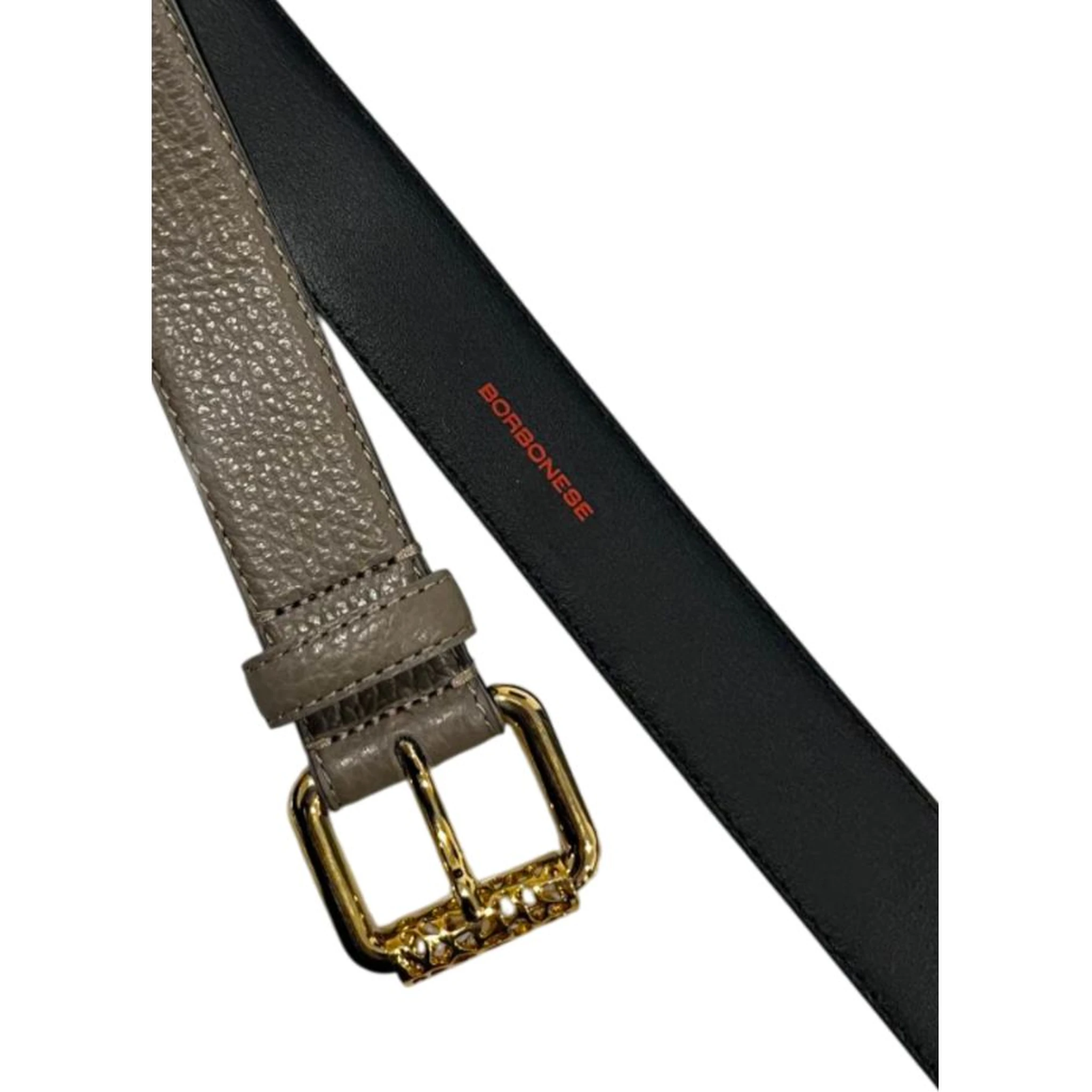 Grey Leather Women Belt