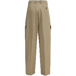 Beige Cotton Cargo Pants