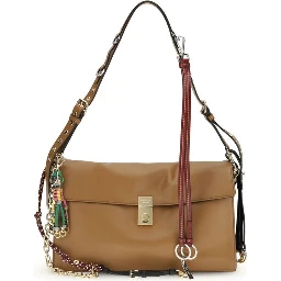 حقيبة كتف بوس توروس من جلد العجل البيج