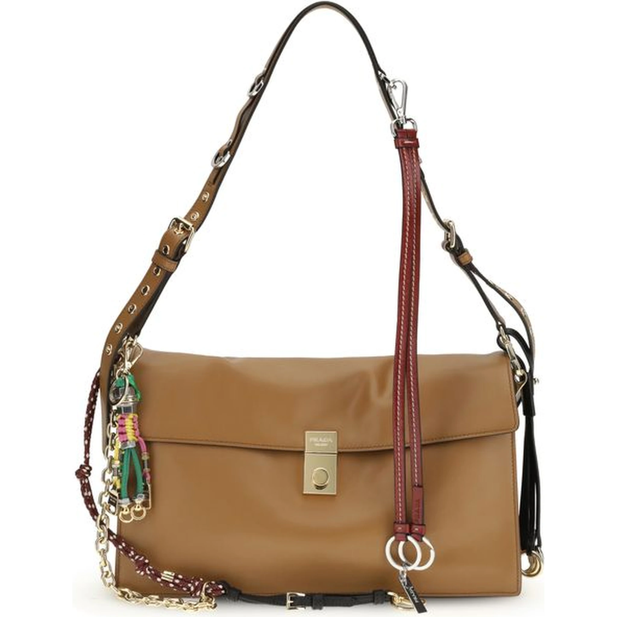 حقيبة كتف بوس توروس من جلد العجل البيج