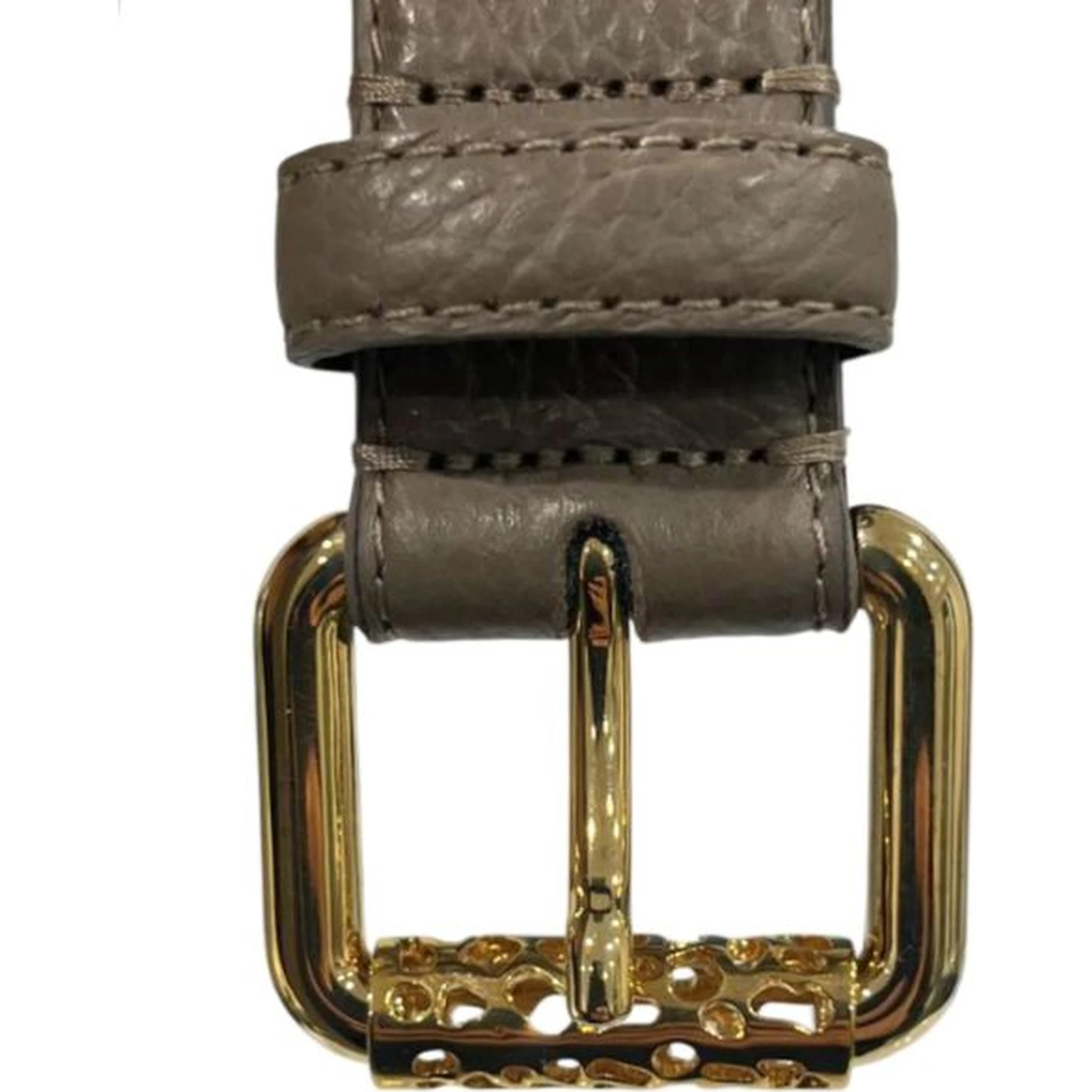 Grey Leather Women Belt