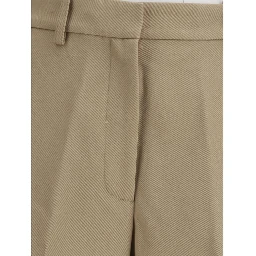 Beige Cotton Cargo Pants
