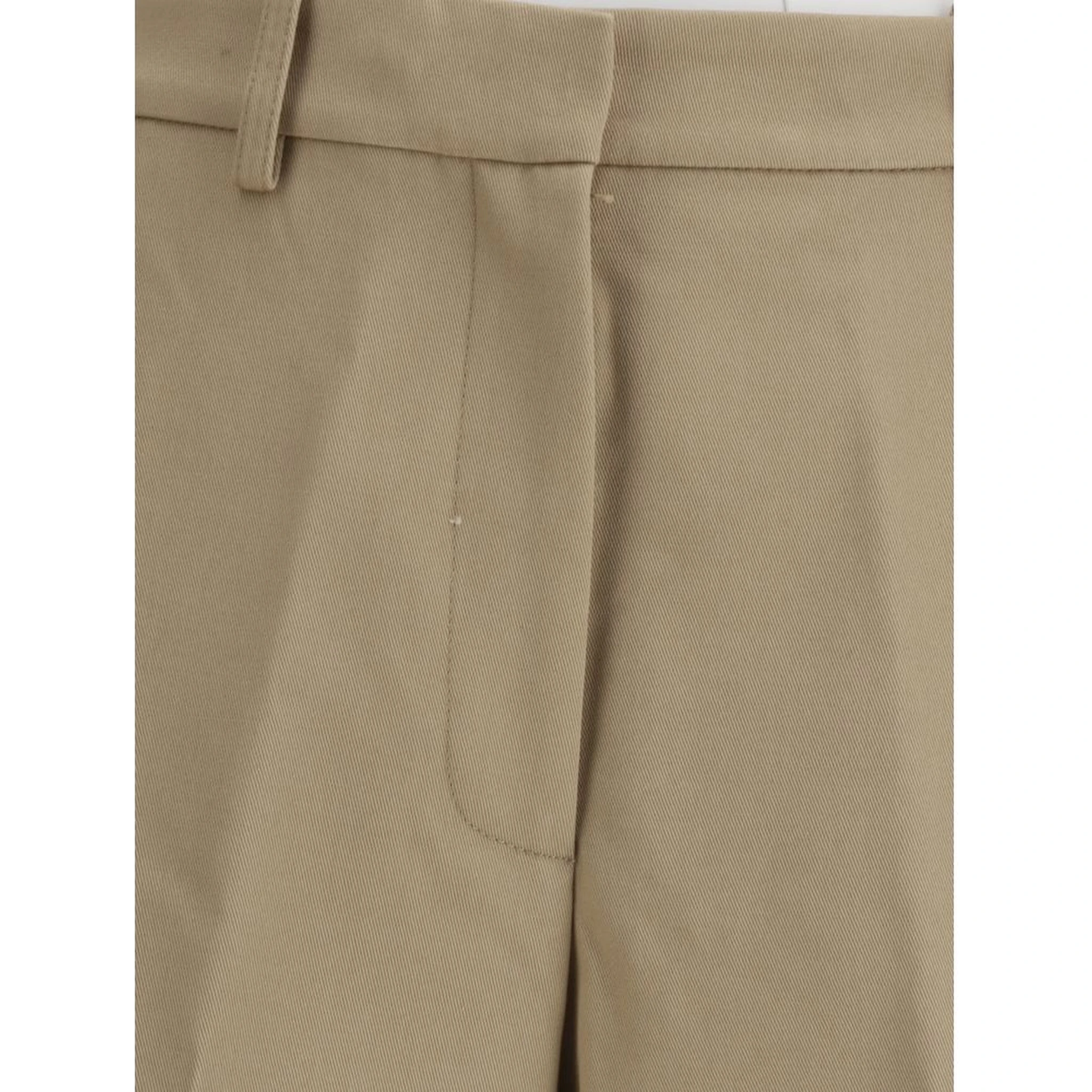 Beige Cotton Cargo Pants