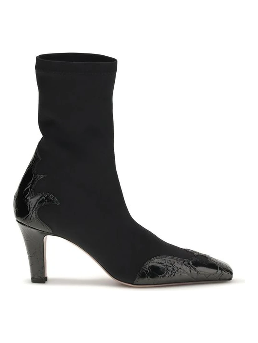 Black Calf Leather Bos Taurus Ankle Boots