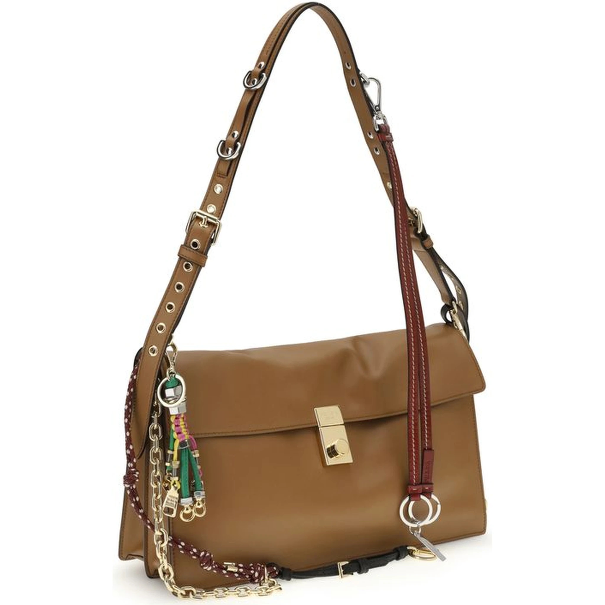 حقيبة كتف بوس توروس من جلد العجل البيج