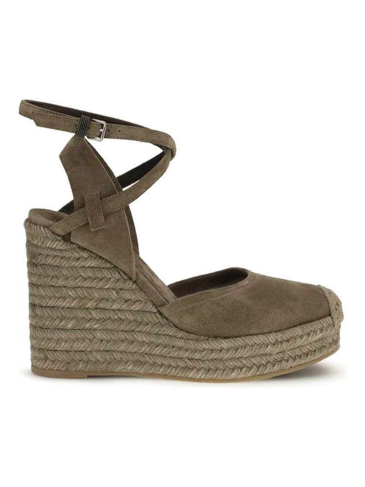 Beige Calf Leather Bos Taurus Espadrilles