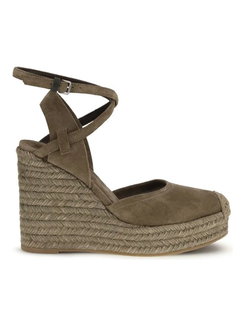 Beige Calf Leather Bos Taurus Espadrilles