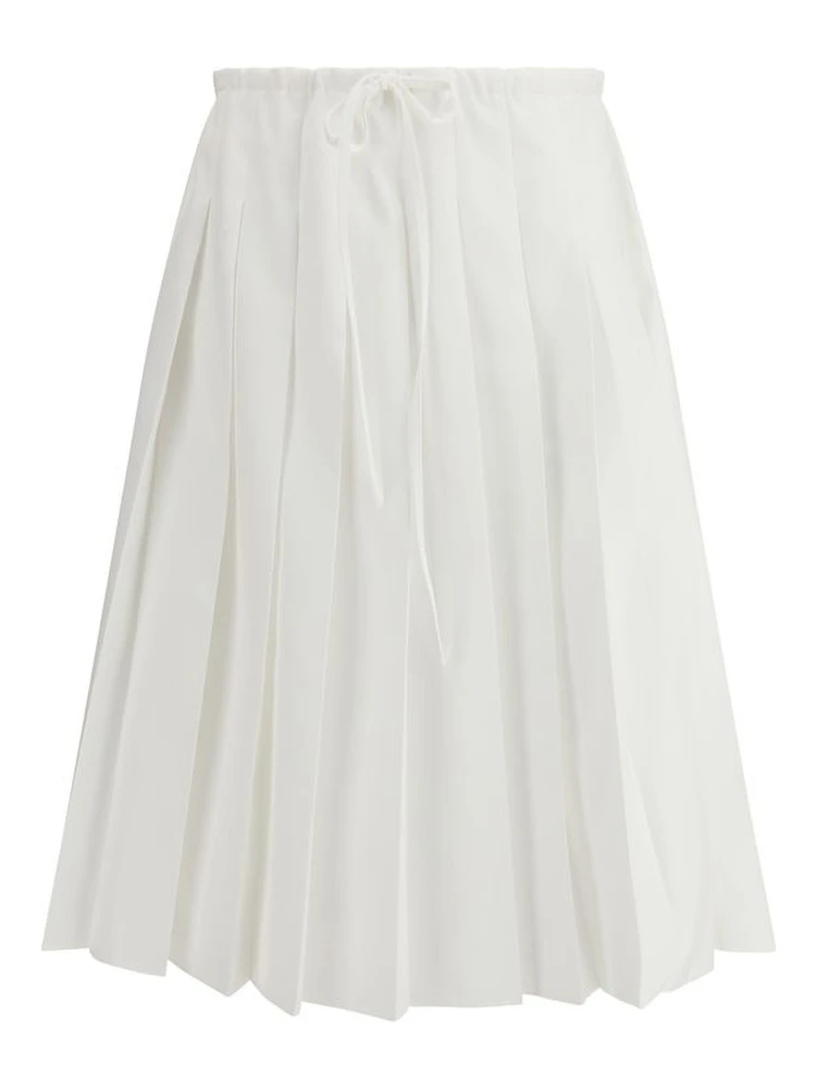 White Cotton Long Skirt