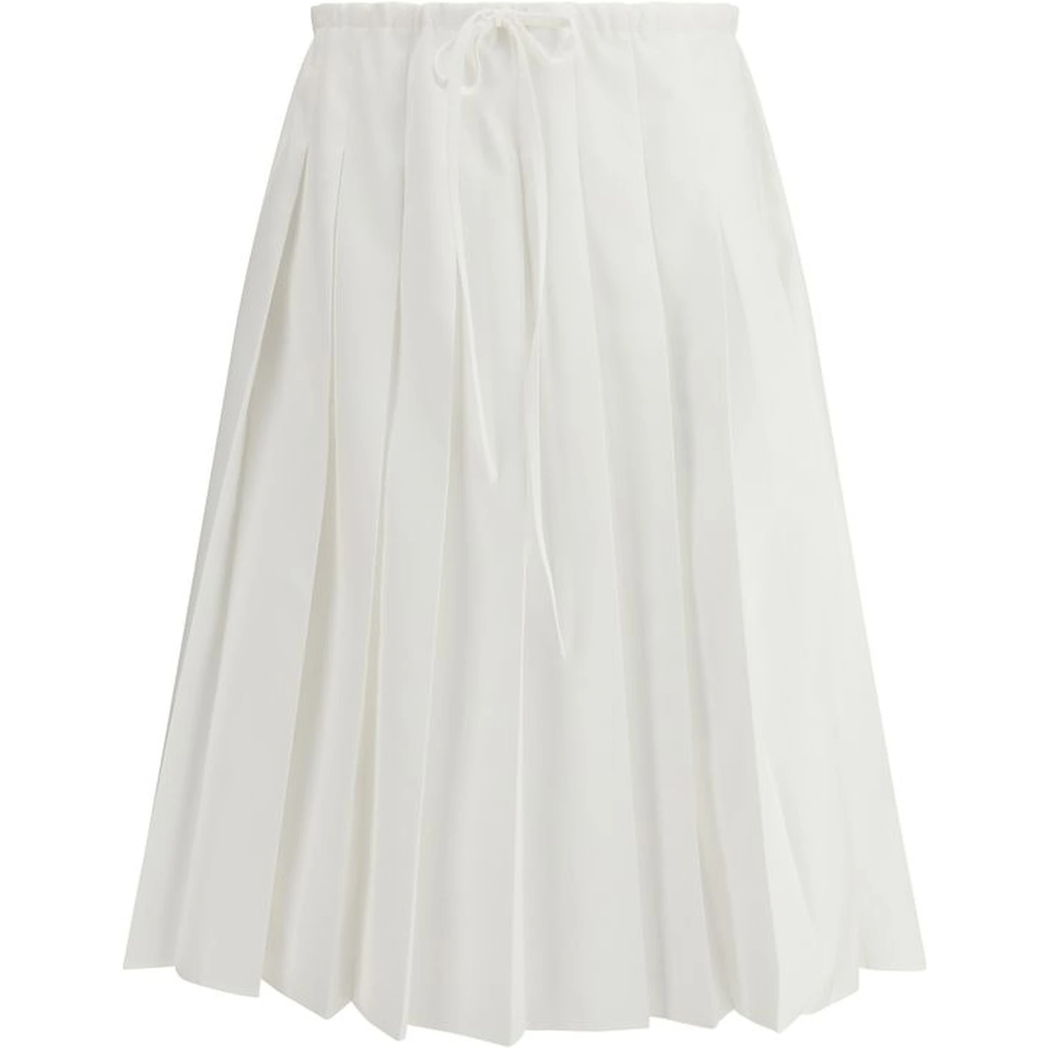 White Cotton Long Skirt
