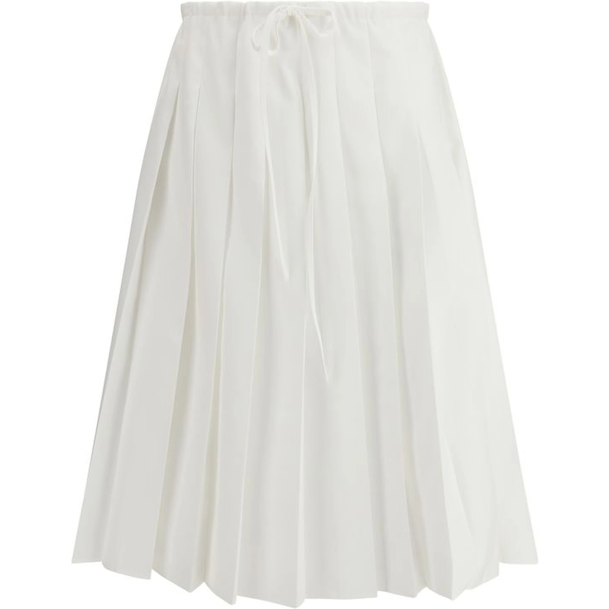 White Cotton Long Skirt