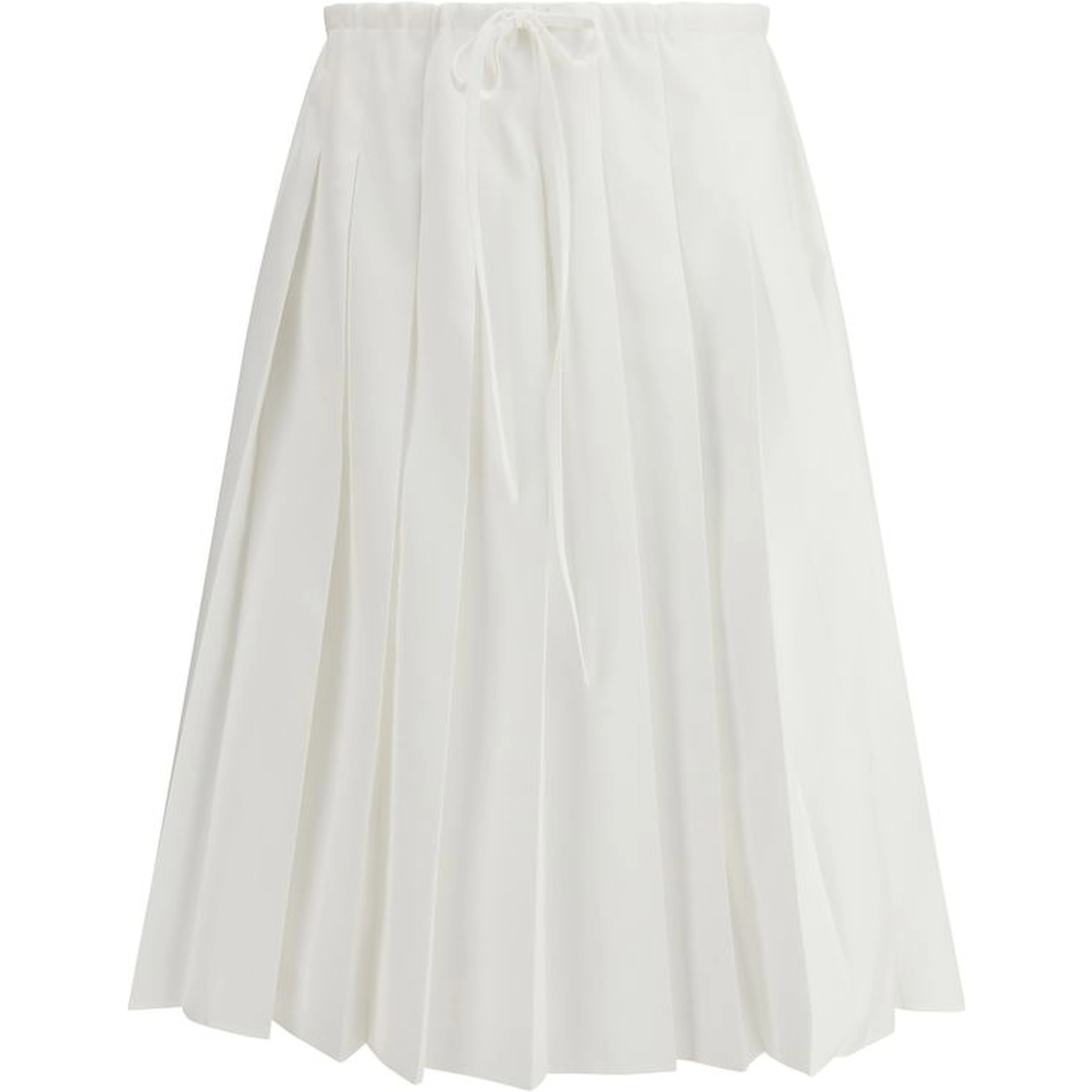 White Cotton Long Skirt