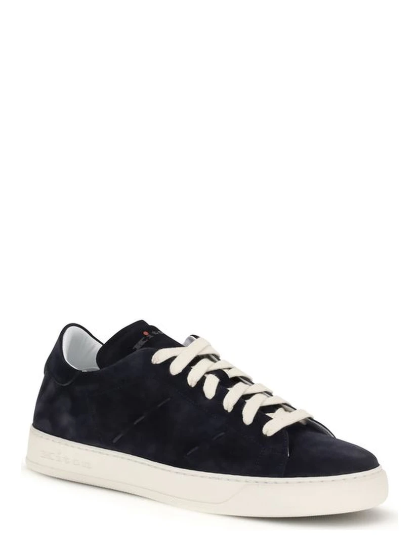 Blue Calf Leather Bos Taurus Low Top Sneakers