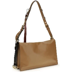 حقيبة كتف بوس توروس من جلد العجل البيج