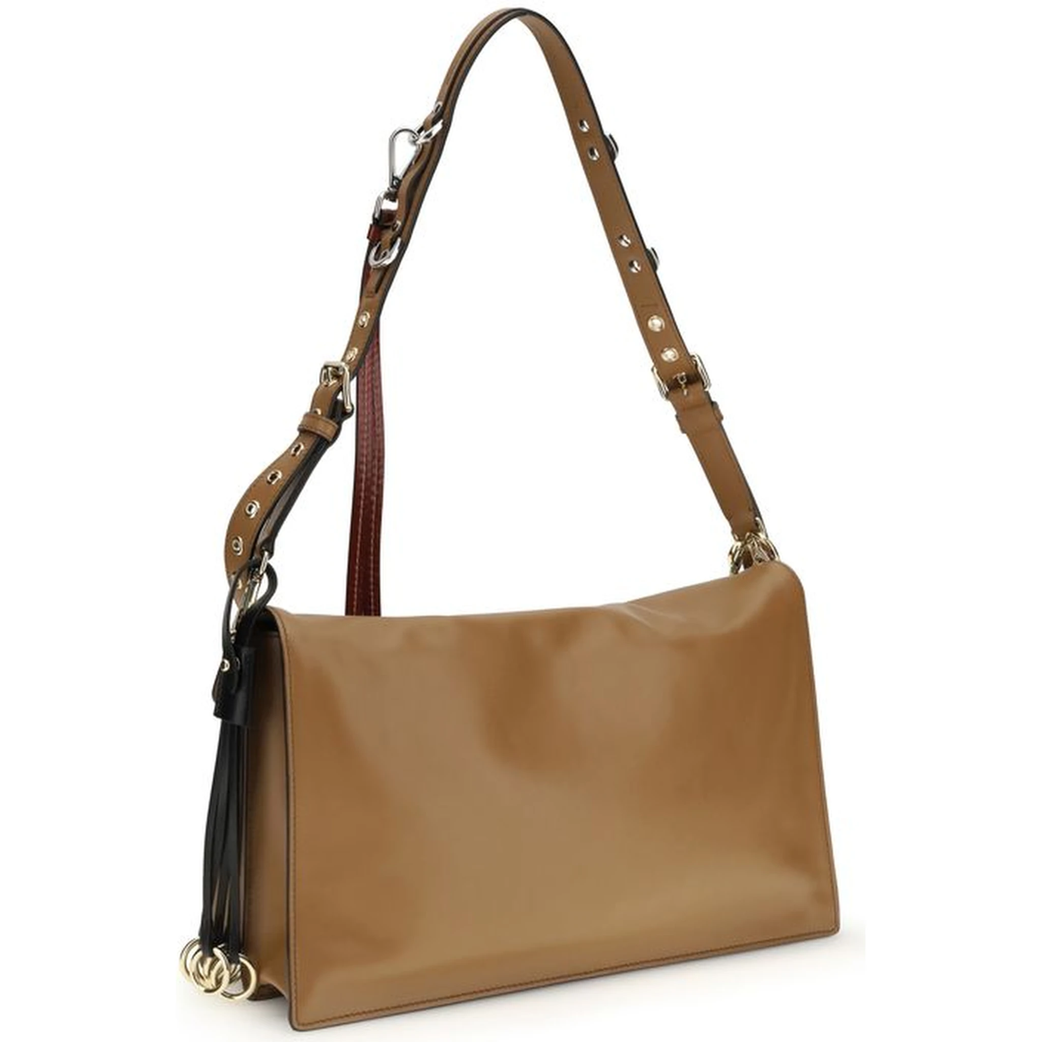 حقيبة كتف بوس توروس من جلد العجل البيج