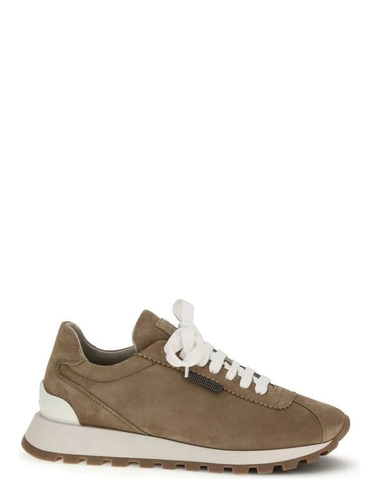 Beige Rubber Platform Sneakers