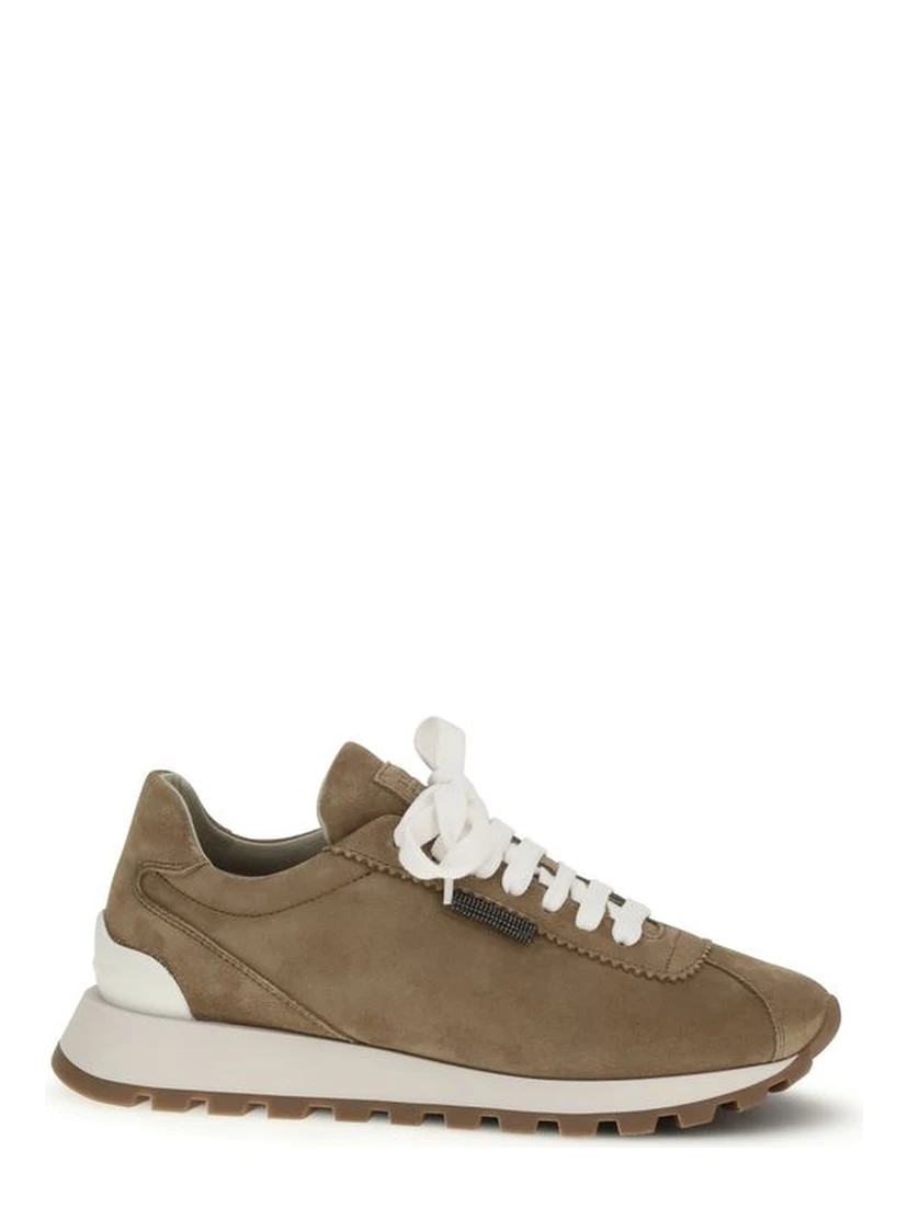 Beige Rubber Platform Sneakers