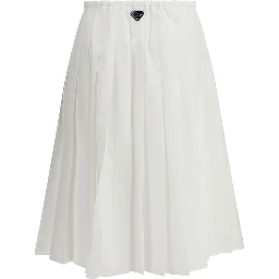 White Cotton Long Skirt