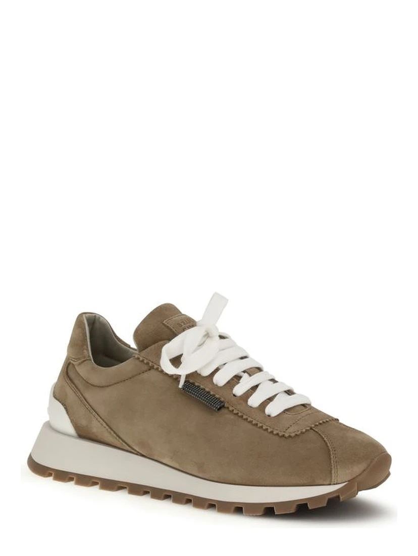 Beige Rubber Platform Sneakers