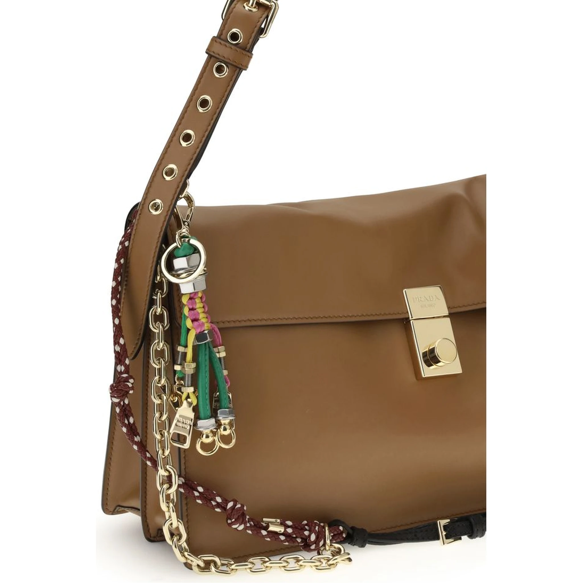 حقيبة كتف بوس توروس من جلد العجل البيج