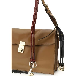 حقيبة كتف بوس توروس من جلد العجل البيج