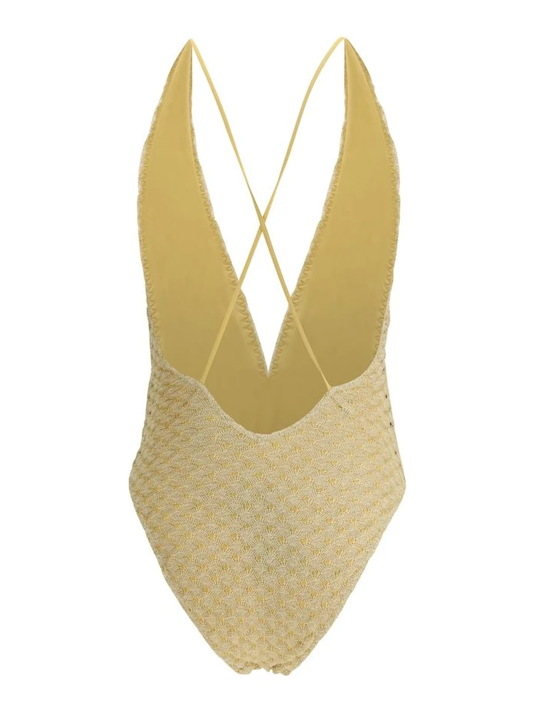 Gold Other Fibres One-Piece Swimsuit alternative