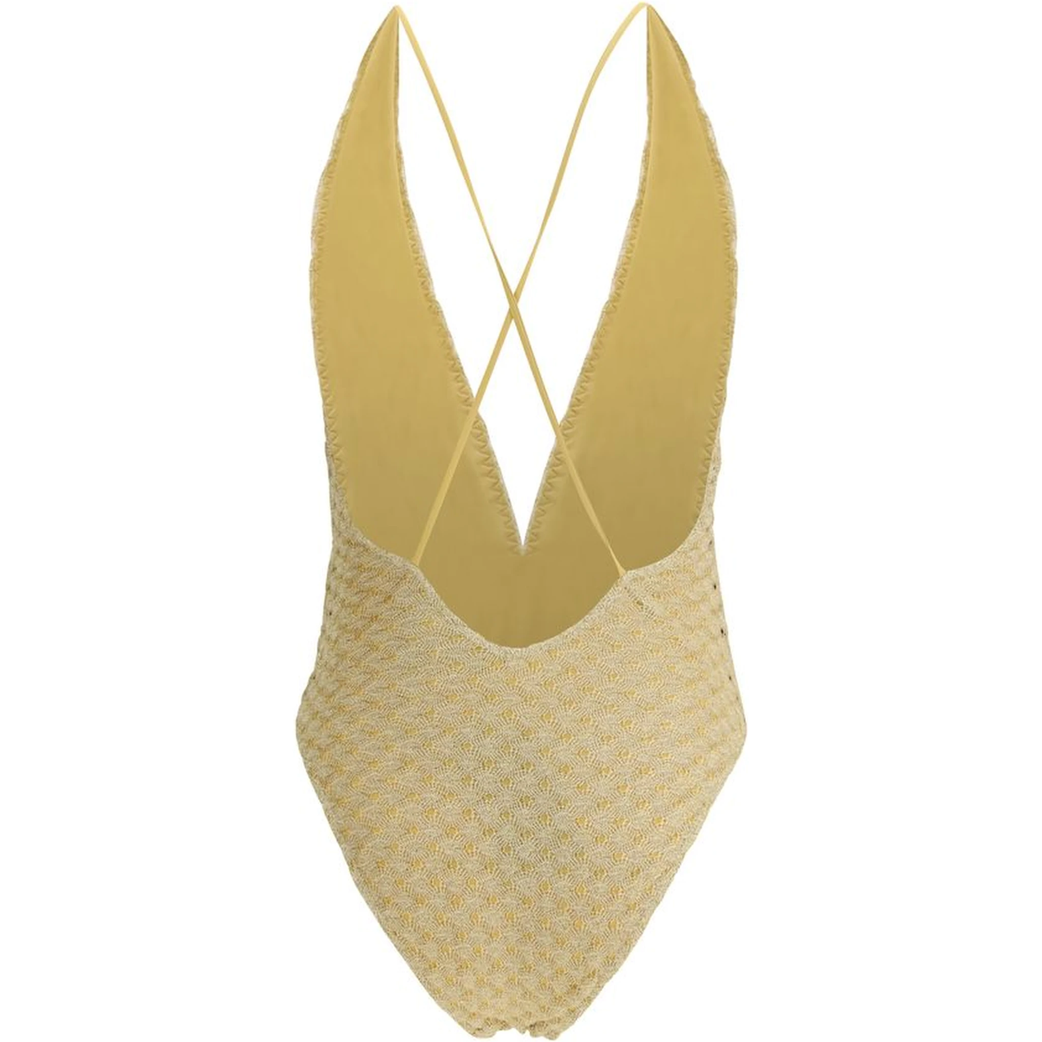 Gold Other Fibres One-Piece Swimsuit