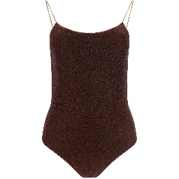 Brown Metal One-Piece Swimsuit