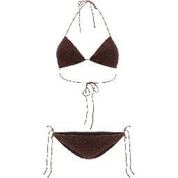 Brown Elastane Bikini