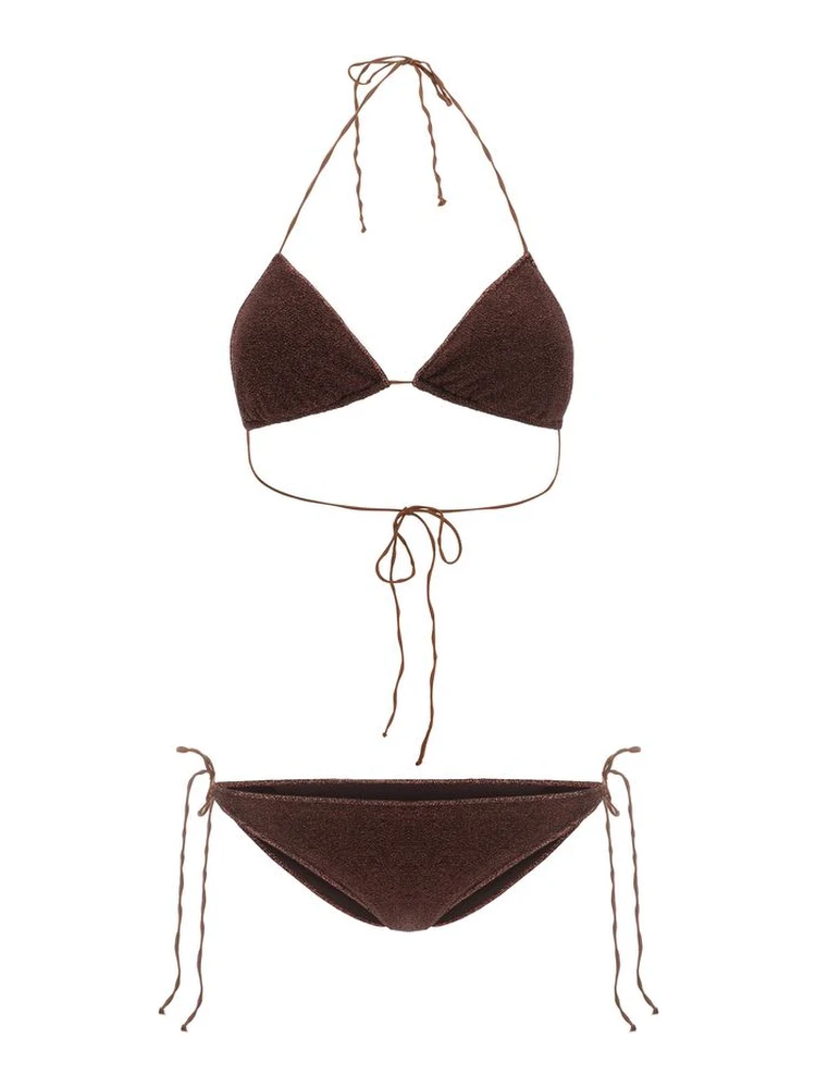 Brown Elastane Bikini