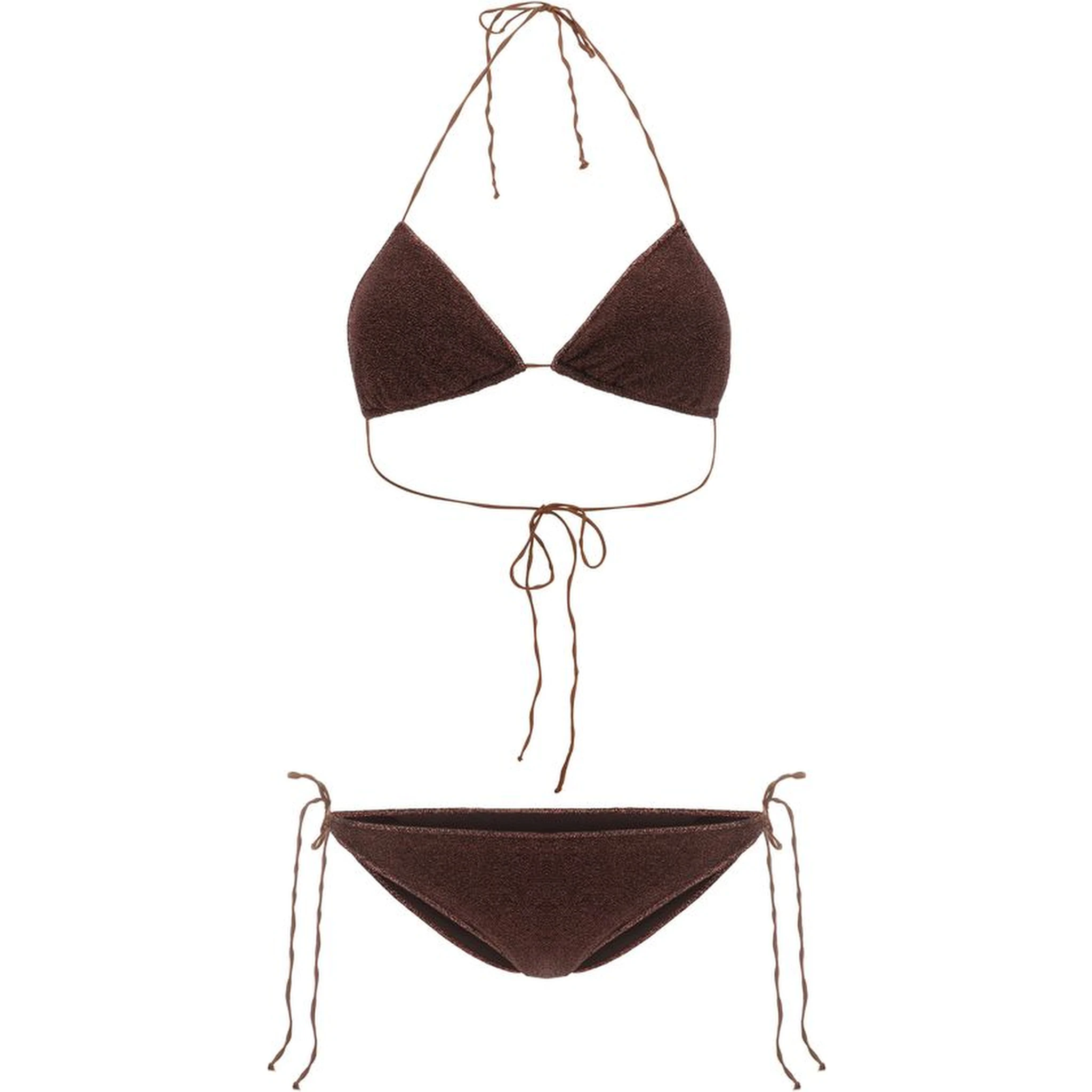 Brown Elastane Bikini