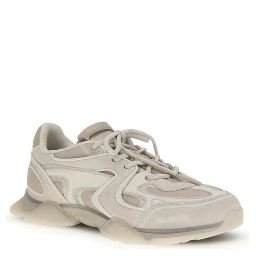 White Calf Leather Bos Taurus Chunky Sneakers