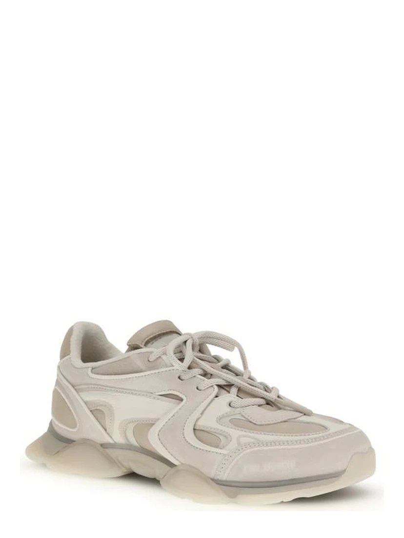 White Calf Leather Bos Taurus Chunky Sneakers