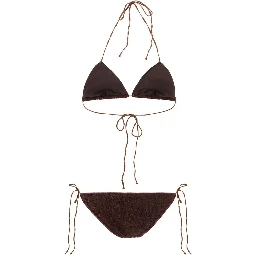 Brown Elastane Bikini