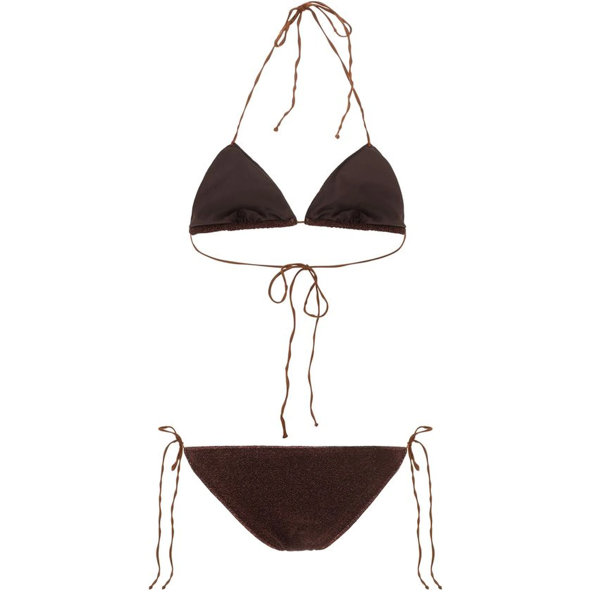 Brown Elastane Bikini