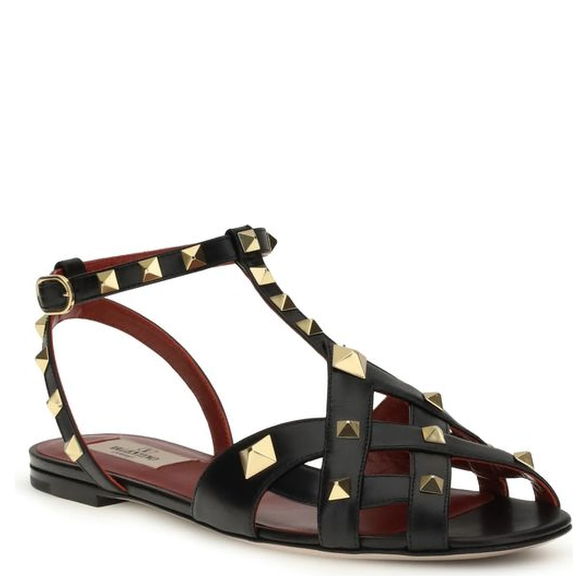 Black Goatskin Flat Sandals