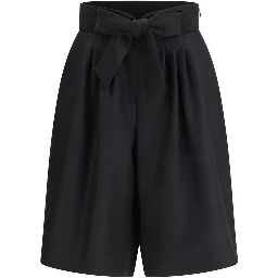 Black Wool Bermuda Shorts