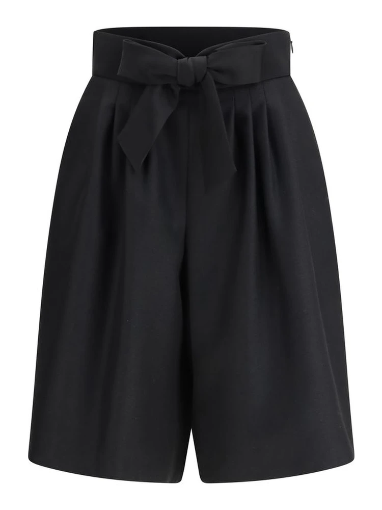 Black Wool Bermuda Shorts