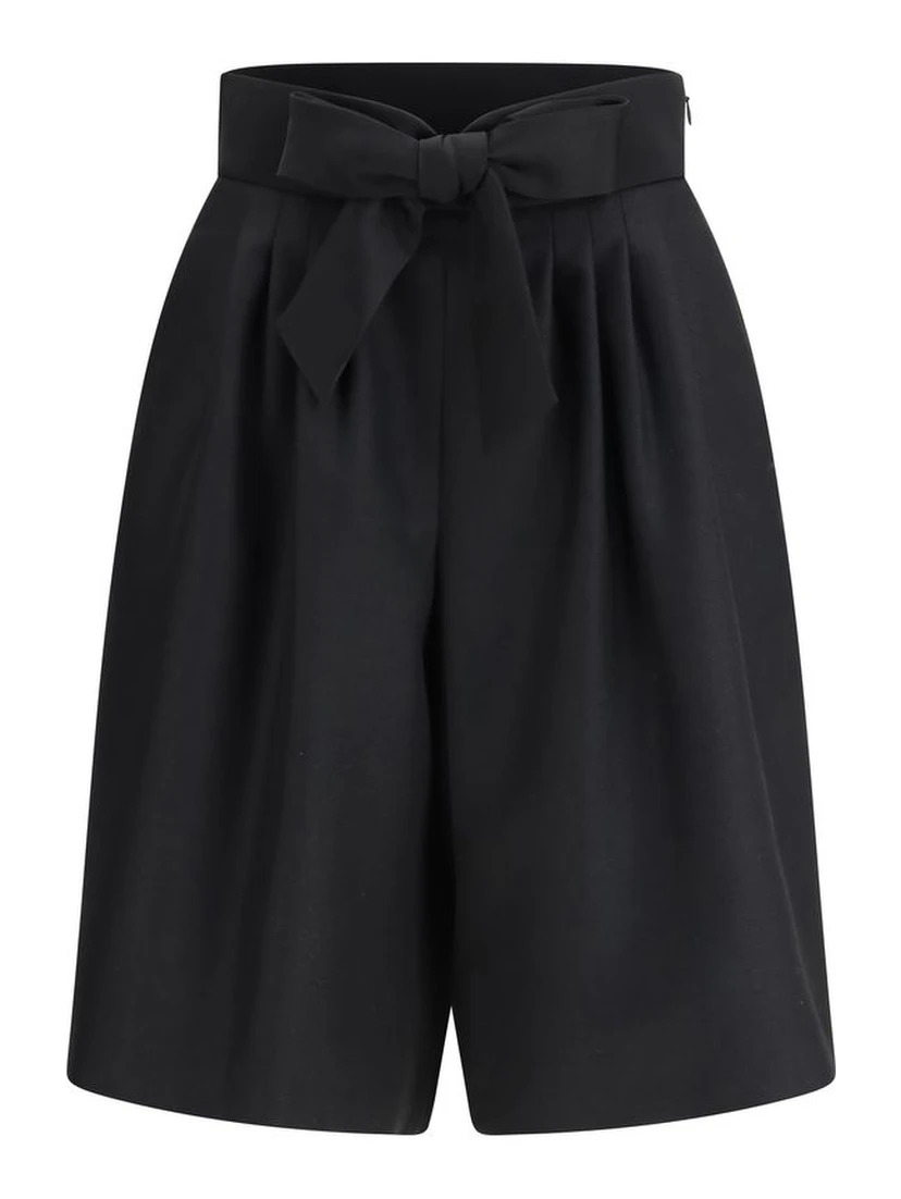 Black Wool Bermuda Shorts