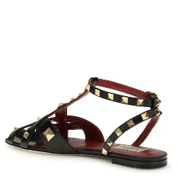 Black Goatskin Flat Sandals