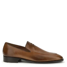 Brown Calf Leather Bos Taurus Slip-On Loafers
