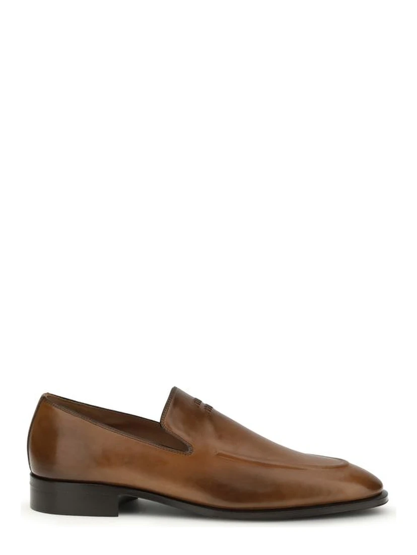 Brown Calf Leather Bos Taurus Slip-On Loafers