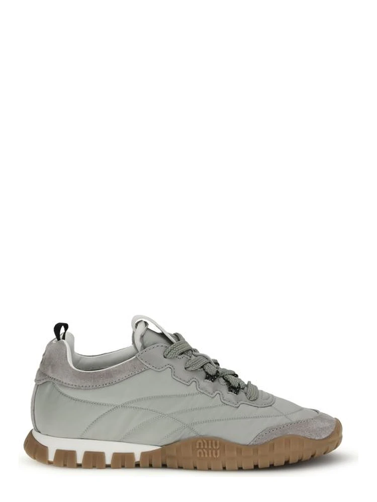 Gray Recycled Polyamide Athletic Sneakers