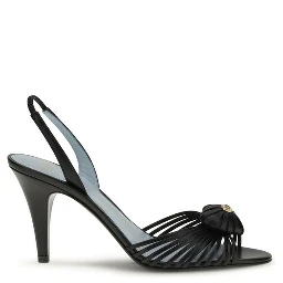 Black Calf Leather Bos Taurus Stiletto Heel Sandals