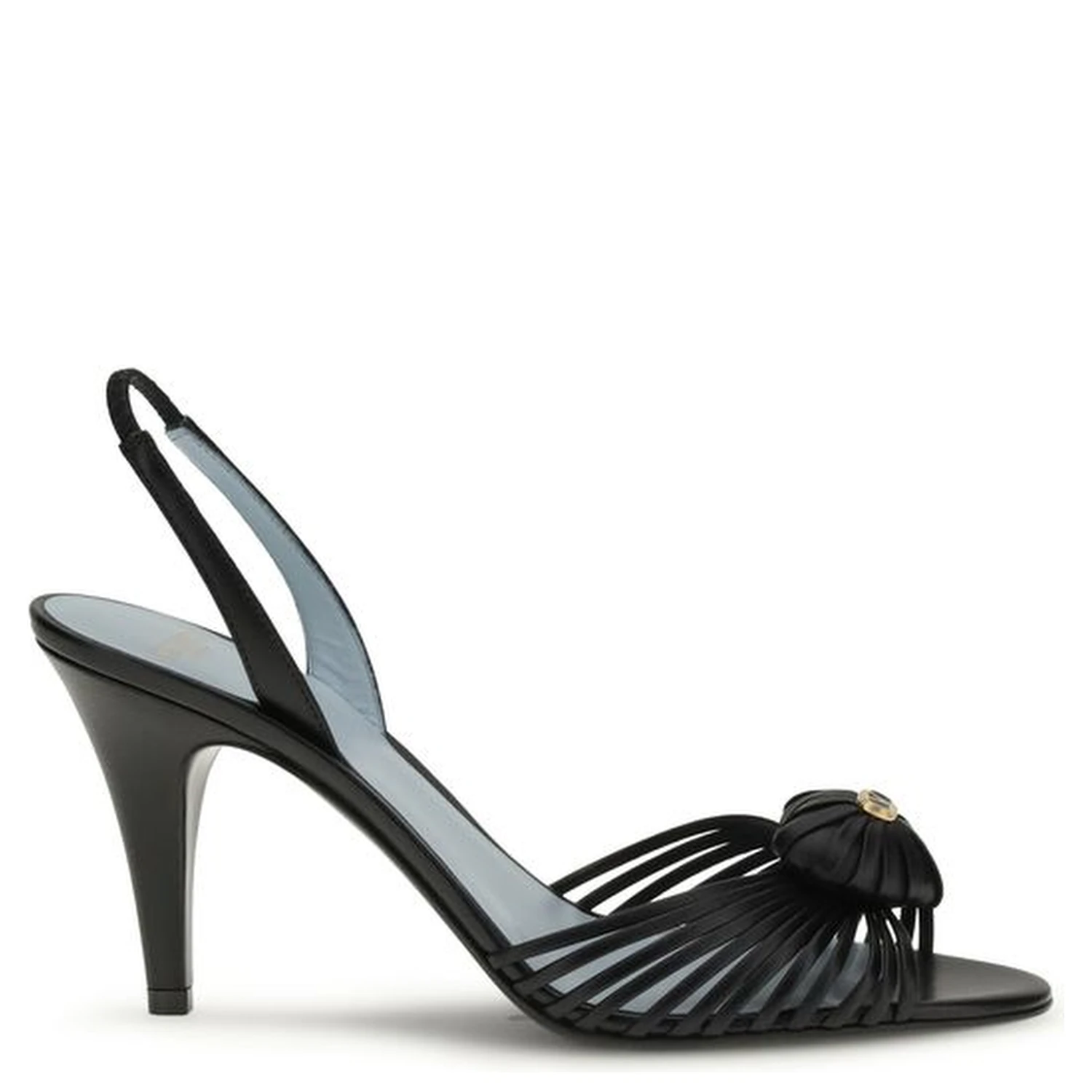 Black Calf Leather Bos Taurus Stiletto Heel Sandals