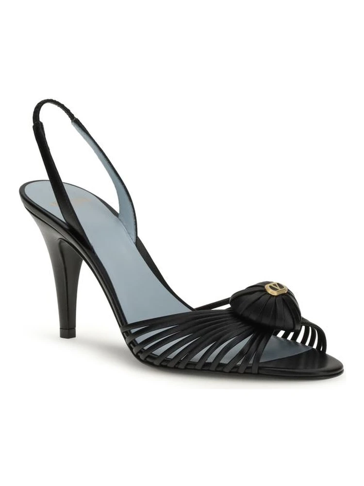 Black Calf Leather Bos Taurus Stiletto Heel Sandals alternative